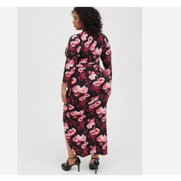 TORRID Maxi Studio Knit Hi-Low Dress Multi Floral Size 20 - Picture 4 of 16